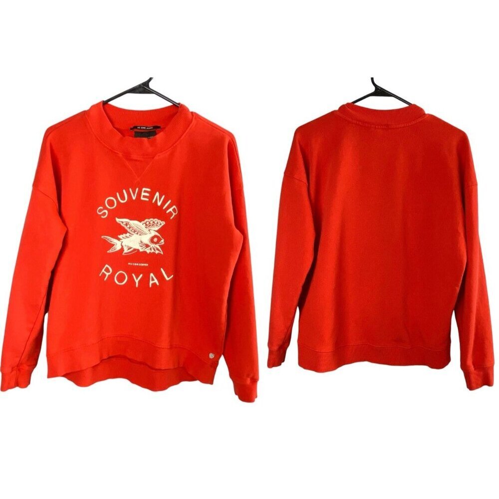 SCOTCH & SODA Women Souvenir Royal Sweatshirt Sz XS Orange Pullover Graphics